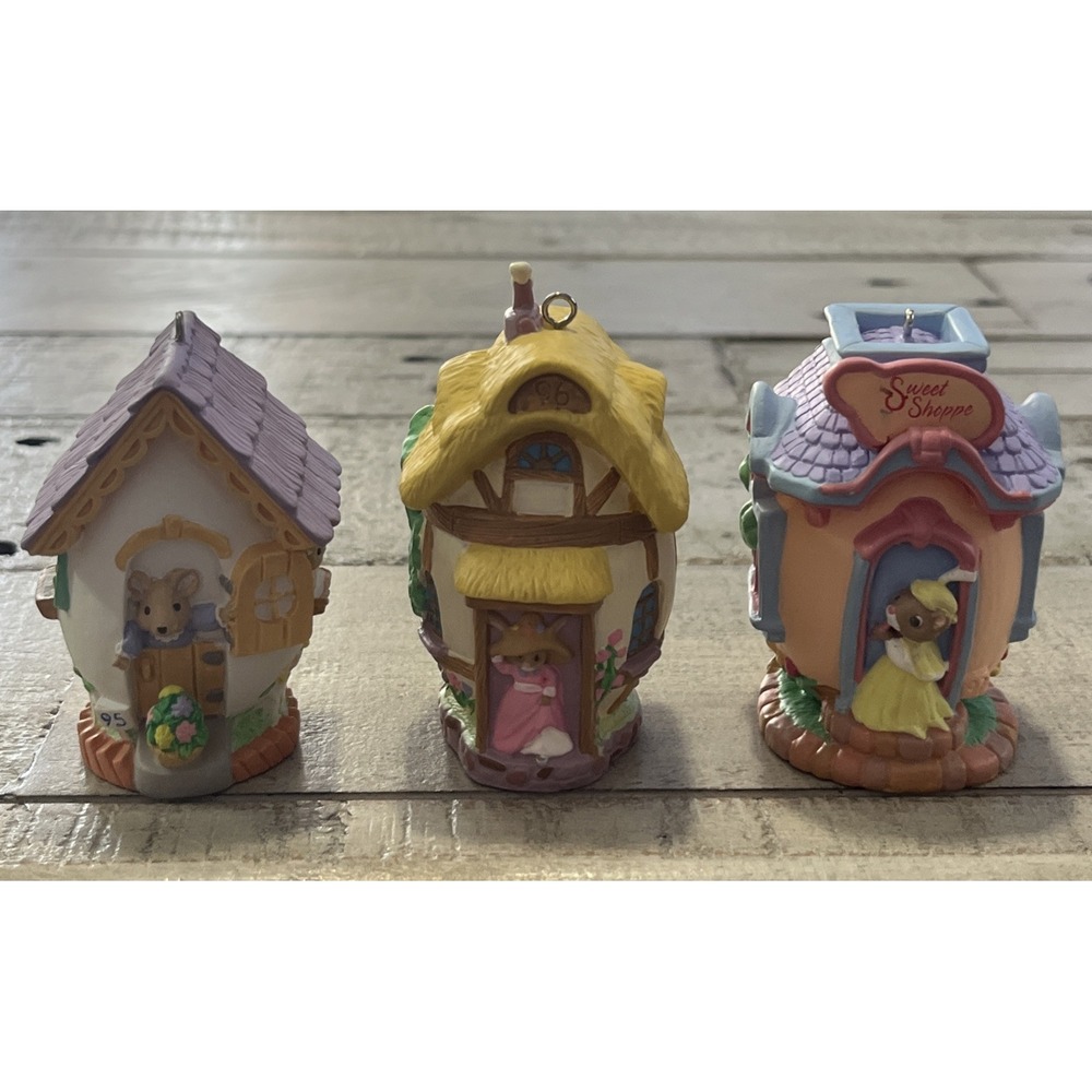 Hallmark Dated 1995, 1996, 1997 Apple Blossom Lane‎ Easter Collection Ornaments